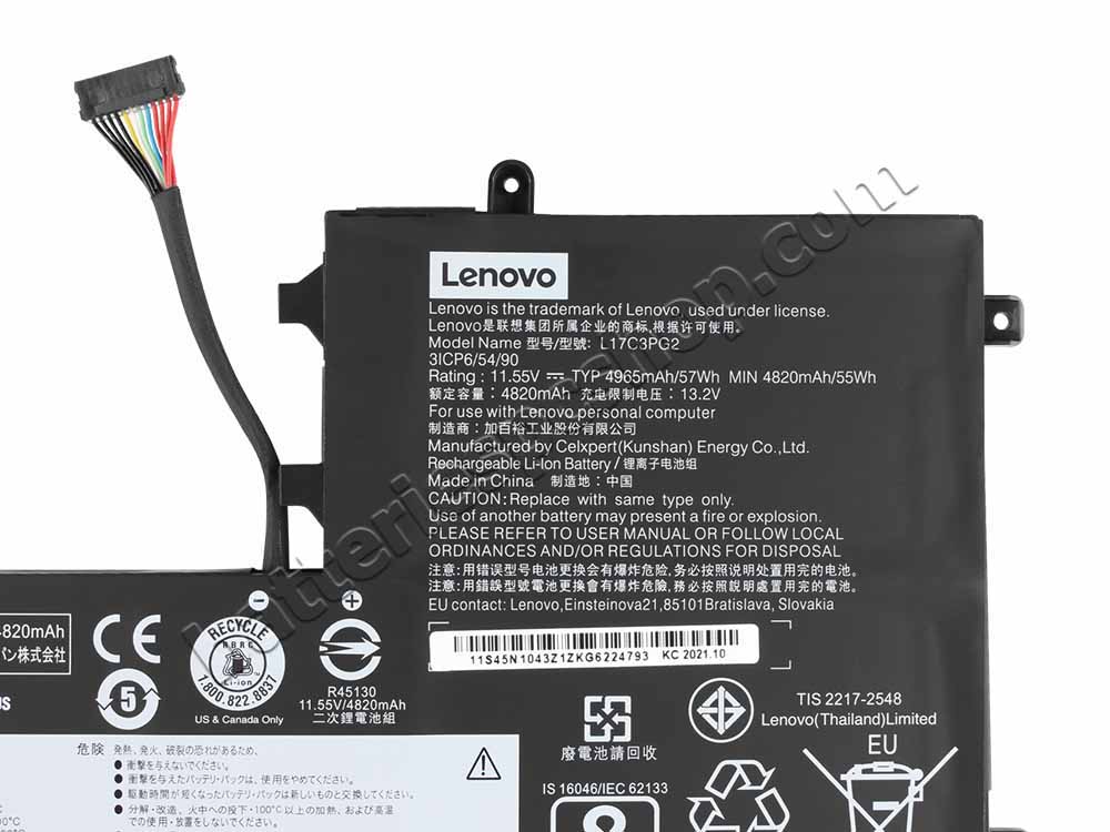 Original Battery Lenovo 5B10Q88555 5B10Q88560 4955mAh 57Wh Long Line